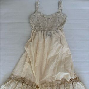 Zara Cream Textured Dress